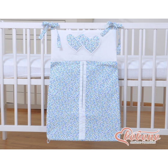 Diaper bag- Hanging Hearts blue flowers