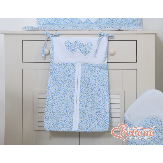Diaper bag- Hanging Hearts blue flowers