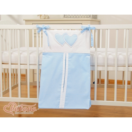 Diaper bag- Hanging Hearts blue stripes