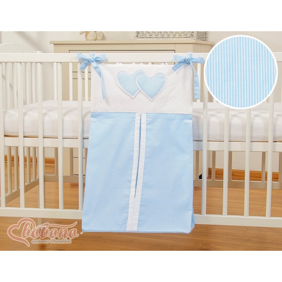 Diaper bag- Hanging Hearts blue stripes