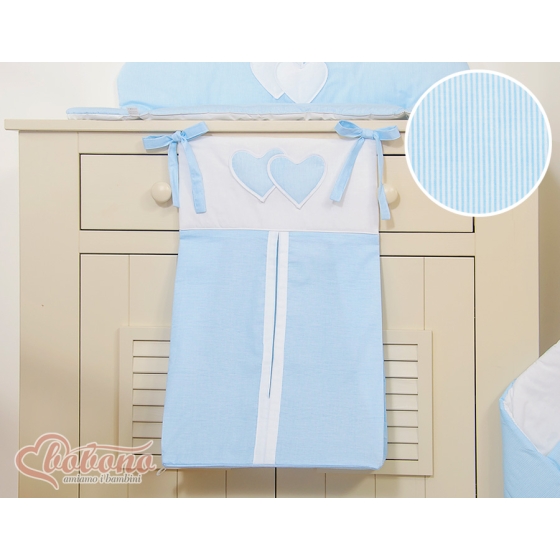 Diaper bag- Hanging Hearts blue stripes