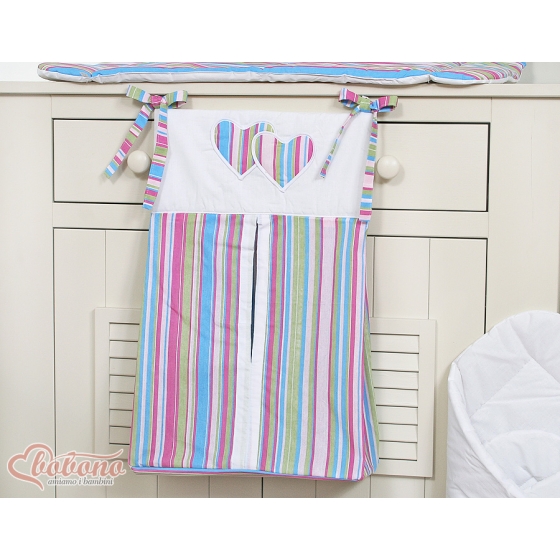 Diaper bag- Hanging Hearts lilac stripes