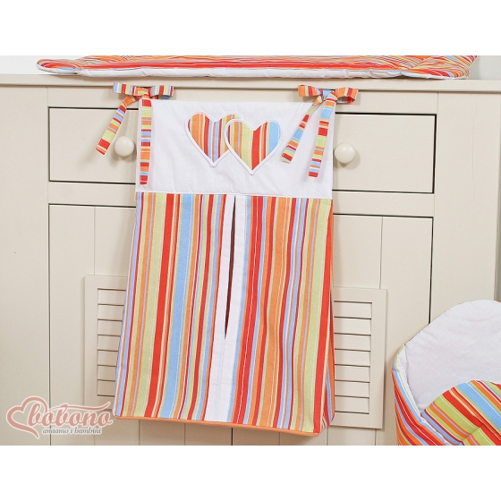 Diaper bag- Hanging Hearts orange stripes