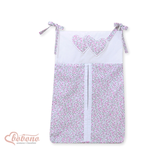 Diaper bag- Hanging Hearts pink flowers