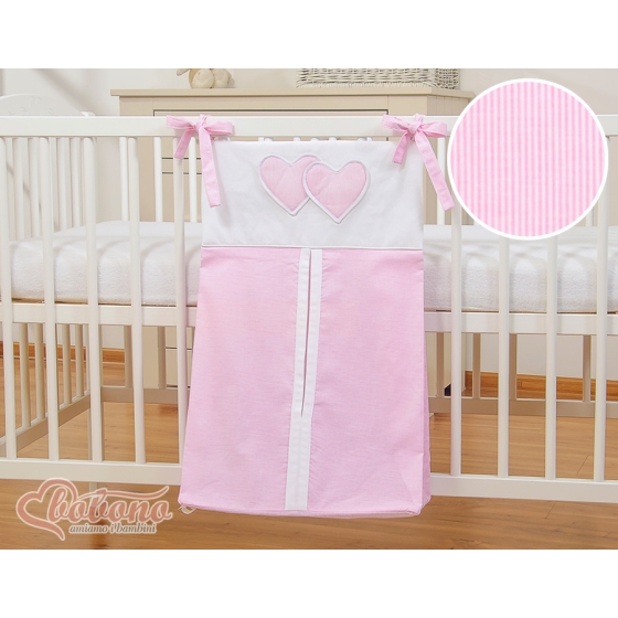 Diaper bag- Hanging Hearts pink stripes