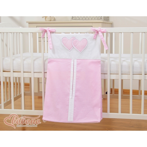 Diaper bag- Hanging Hearts pink stripes