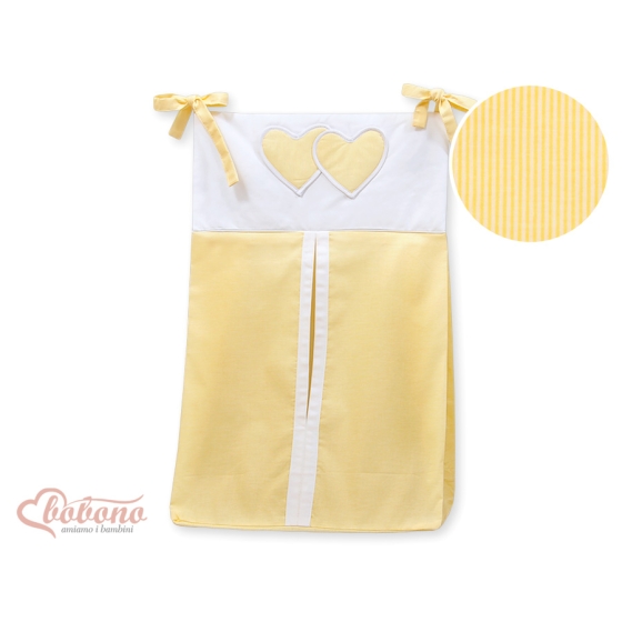 Diaper bag- Hanging Hearts yellow stripes