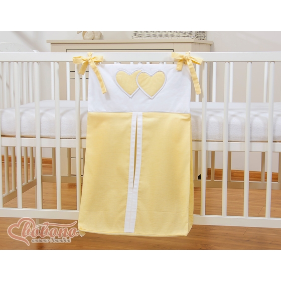 Diaper bag- Hanging Hearts yellow stripes