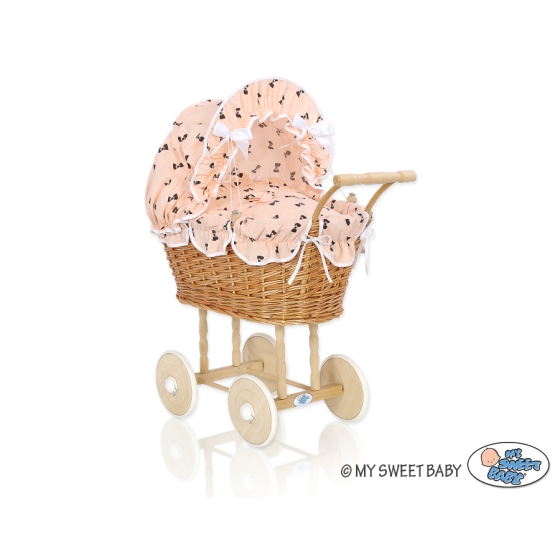 Doll Pram made of Natural Wicker and Wood -762