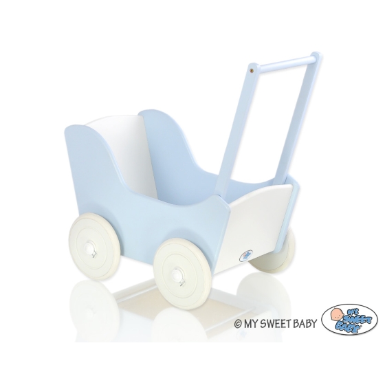 Doll pram Mila White-Blue