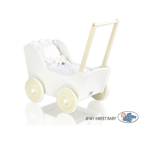 Doll pram Mila White with Cream -754
