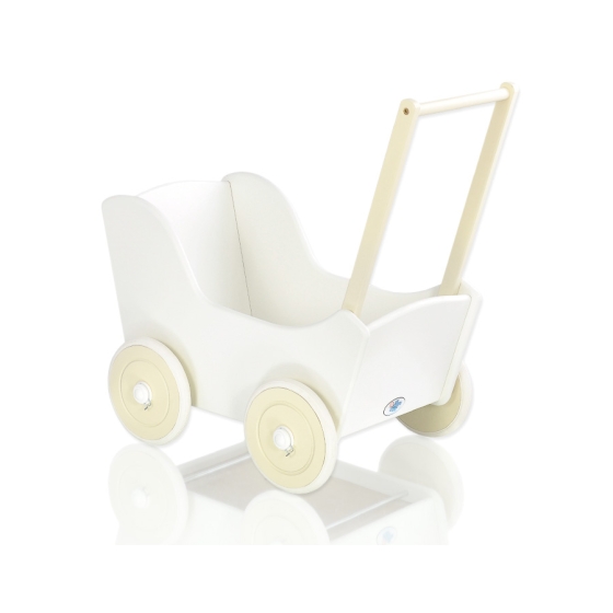 Doll pram Mila White with Cream