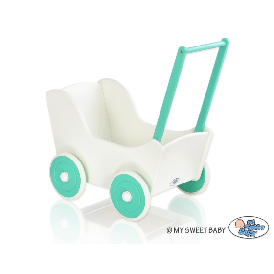 Doll pram Mila White with Mint