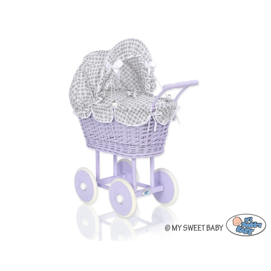 Doll pram no. 91699White Gray Checkered