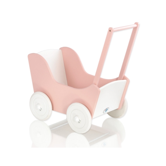 Doll pram Powder Rosa White