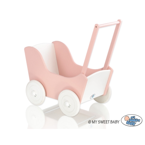 Doll pram Powder Rosa White