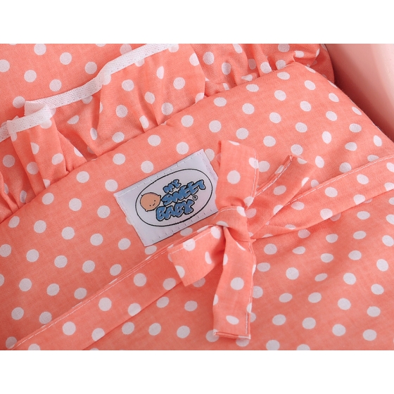 Doll pram Wooden Carriage Powder-Rosa White -761