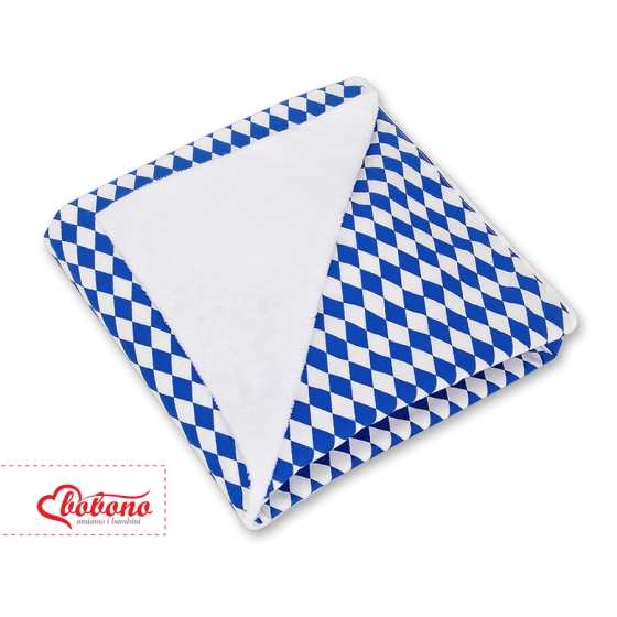 Double-sidead car seat blanket- Chessboard dark blue