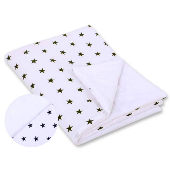 Double-sided baby blanket minky- Black stars