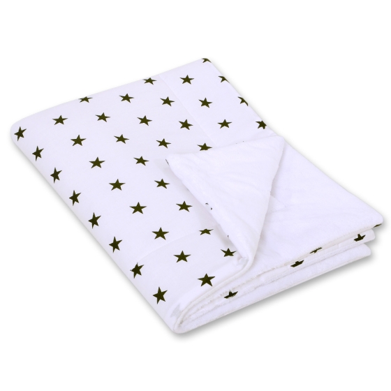 Double-sided baby blanket minky- Black stars