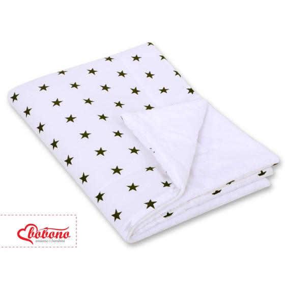 Double-sided baby blanket minky- Black stars