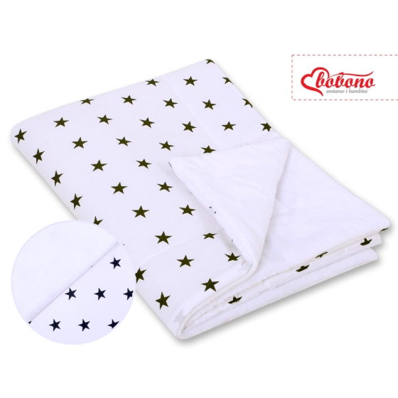 Double-sided baby blanket minky- Black stars