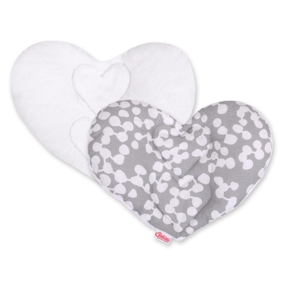 Double-sided Baby head support pillow - bubbles gray