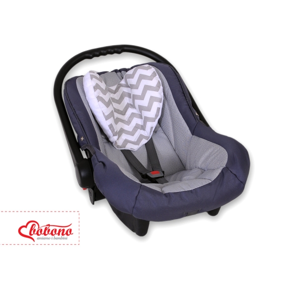 Double-sided Baby head support pillow- Chevron Gray
