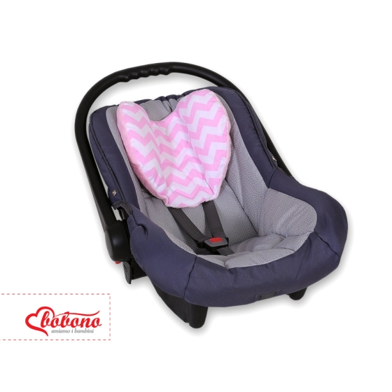 Double-sided Baby head support pillow- Chevron pink