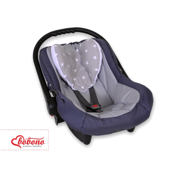 Double-sided Baby head support pillow- Gray stars