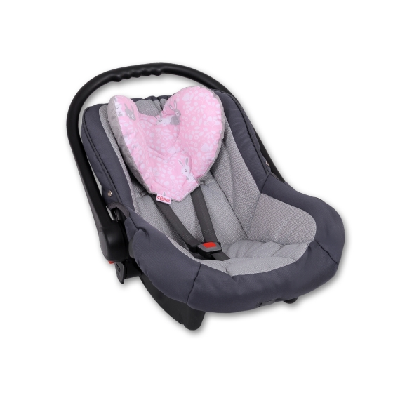 Double-sided Baby head support pillow - pink rabbits