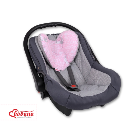 Double-sided Baby head support pillow - pink rabbits