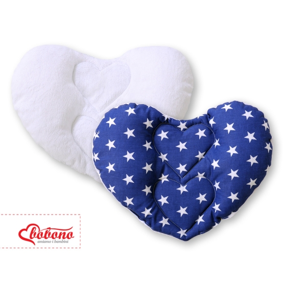Double-sided Baby head support pillow- Stars navy blue
