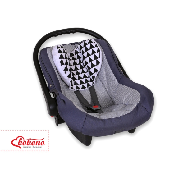 Double-sided Baby head support pillow- Triangles black