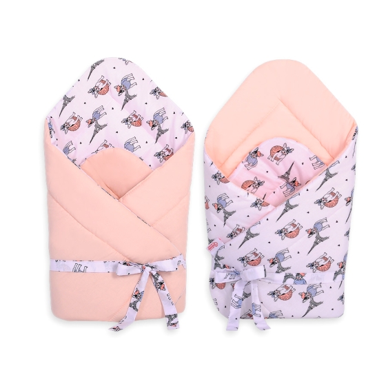 Double-sided baby nest with bow - little doggies