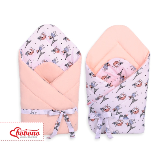 Double-sided baby nest with bow - little doggies