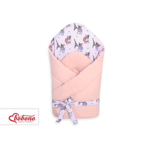 Double-sided baby nest with stiffening with bow - little doggies
