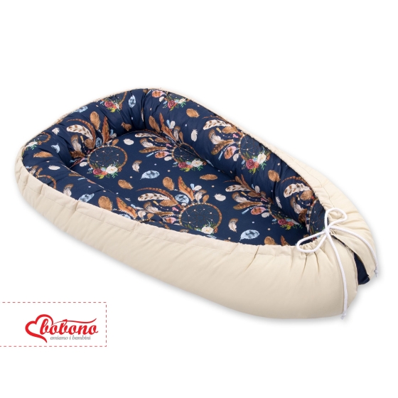 Double-sided Babynest- dream catchers dark blue/beige
