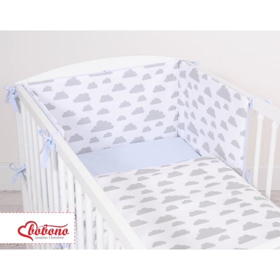 Double-sided bedding set 2-pcs- clouds gray/blue