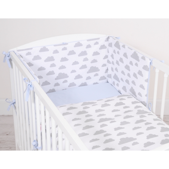 Double-sided bedding set 2-pcs- clouds gray/blue