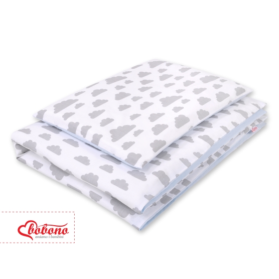 Double-sided bedding set 2-pcs- clouds gray/blue