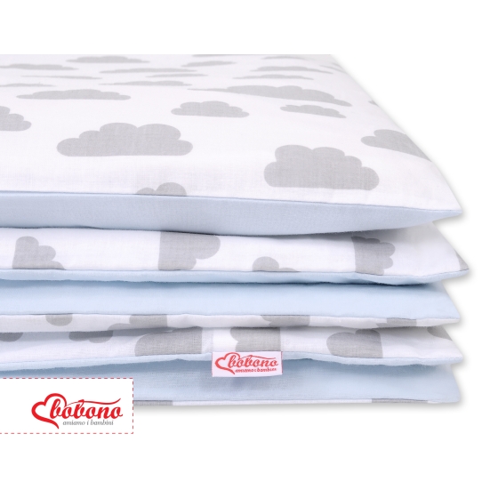 Double-sided bedding set 2-pcs- clouds gray/blue