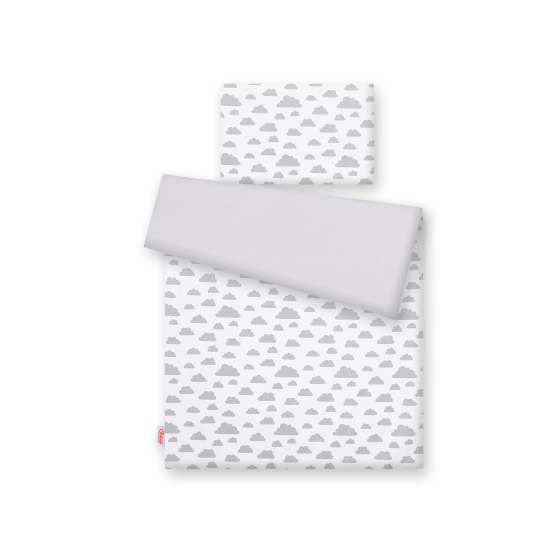 Double-sided bedding set 2-pcs- clouds gray/gray