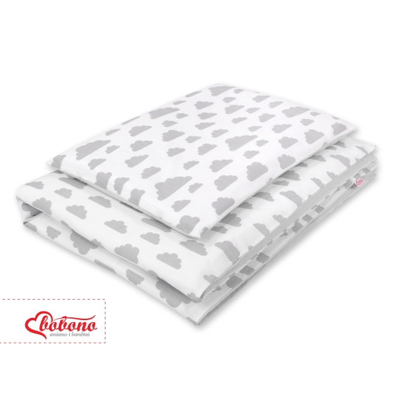 Double-sided bedding set 2-pcs- clouds gray/gray