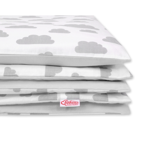 Double-sided bedding set 2-pcs- clouds gray/gray