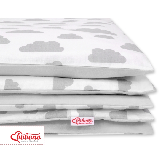 Double-sided bedding set 2-pcs- clouds gray/gray
