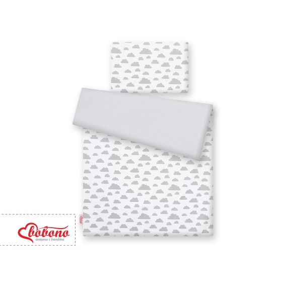 Double-sided bedding set 2-pcs- clouds gray/gray