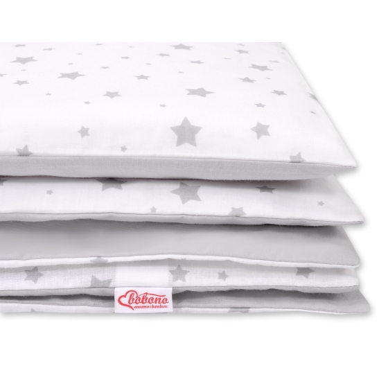 Double-sided bedding set 2-pcs- mini gray stars/gray