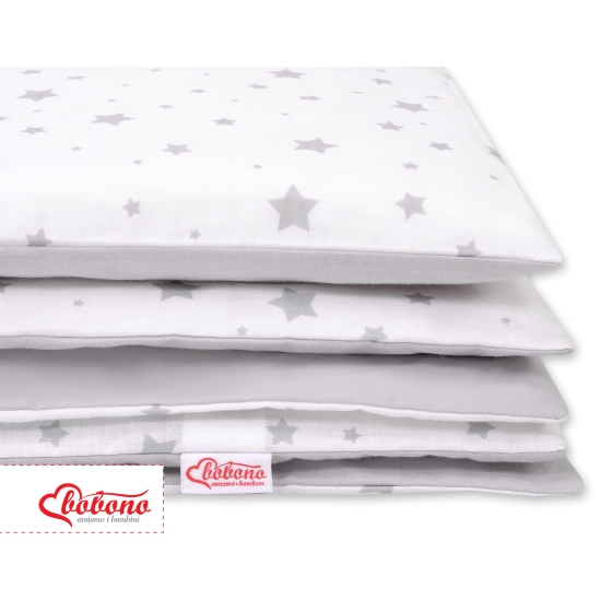 Double-sided bedding set 2-pcs- mini gray stars/gray