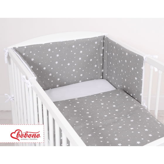 Double-sided bedding set 2-pcs- mini stars white/white